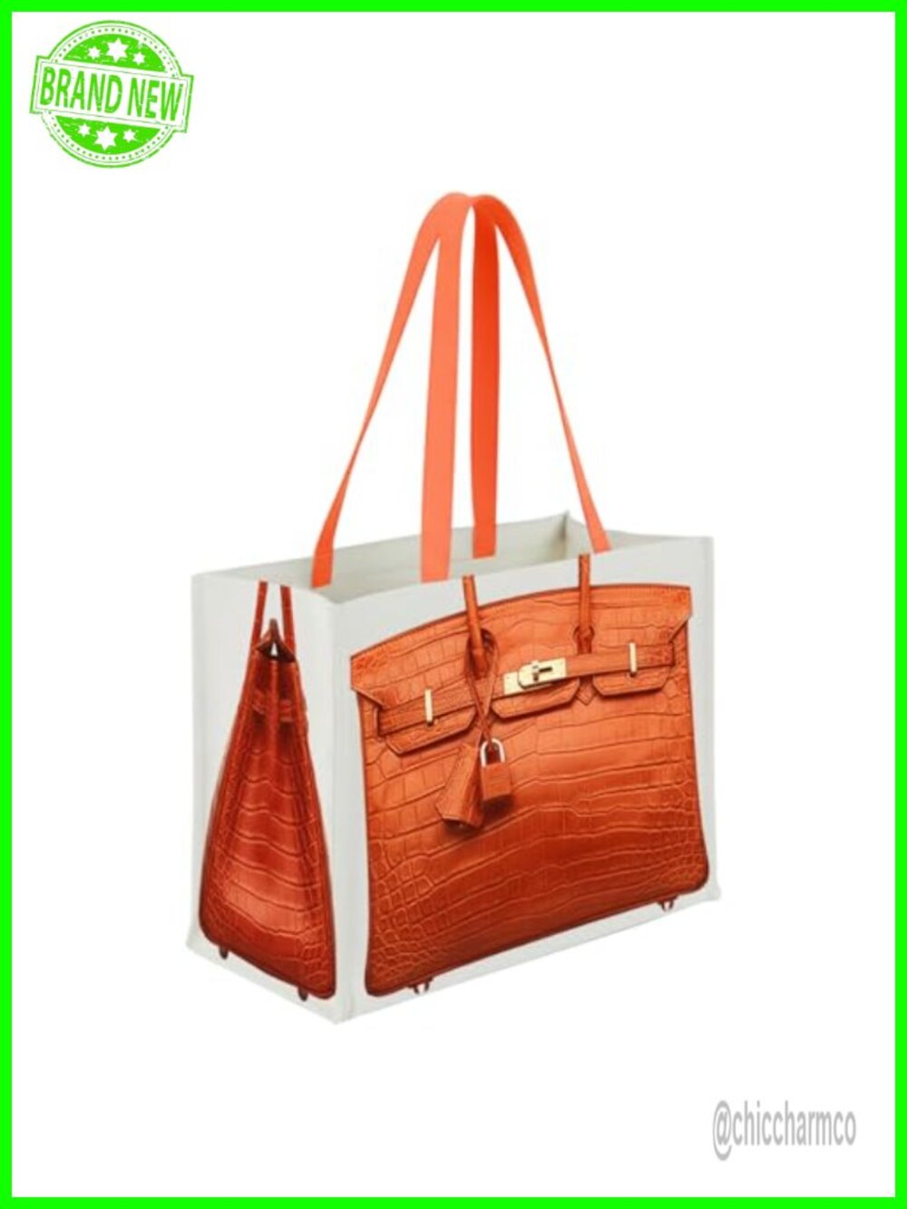 Canvas Tote Bag Foldable Reusable 16.1x12.4x7.8 Travel Grocery Gift